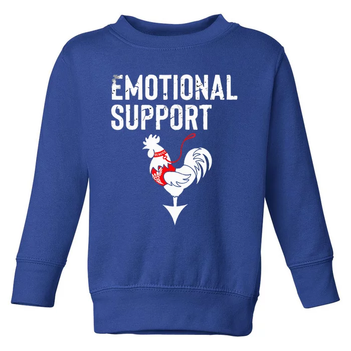 Retro Chicken Emotional Support Cock Toddler Sweatshirt