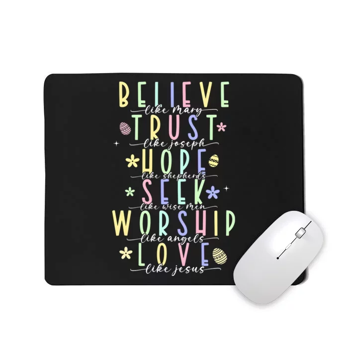 Retro Christian Easter Day Family Mousepad