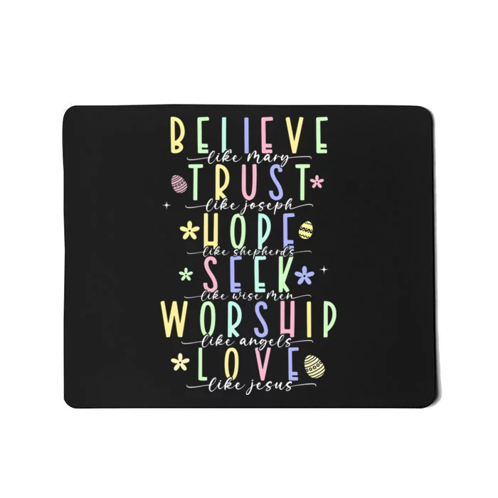 Retro Christian Easter Day Family Mousepad