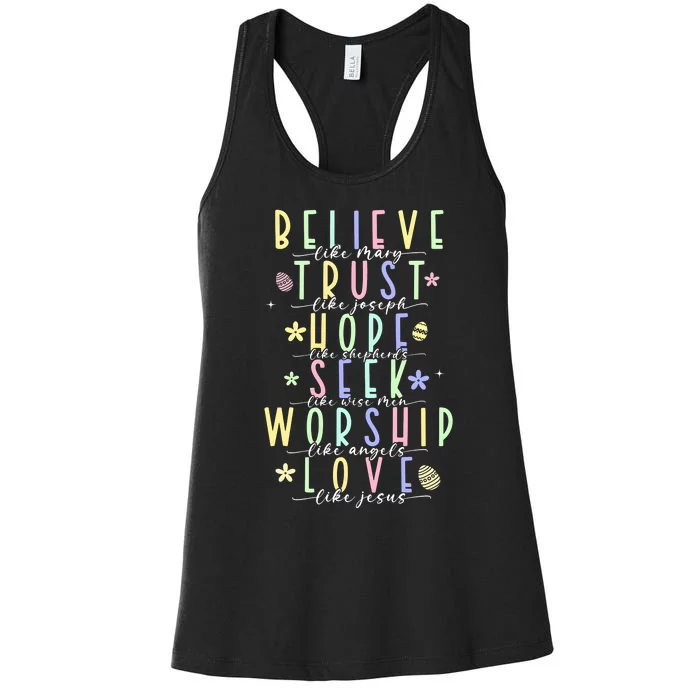 Retro Christian Easter Day Family Women's Racerback Tank