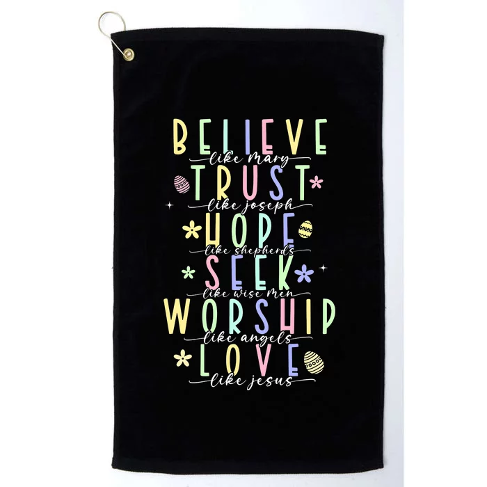 Retro Christian Easter Day Family Platinum Collection Golf Towel