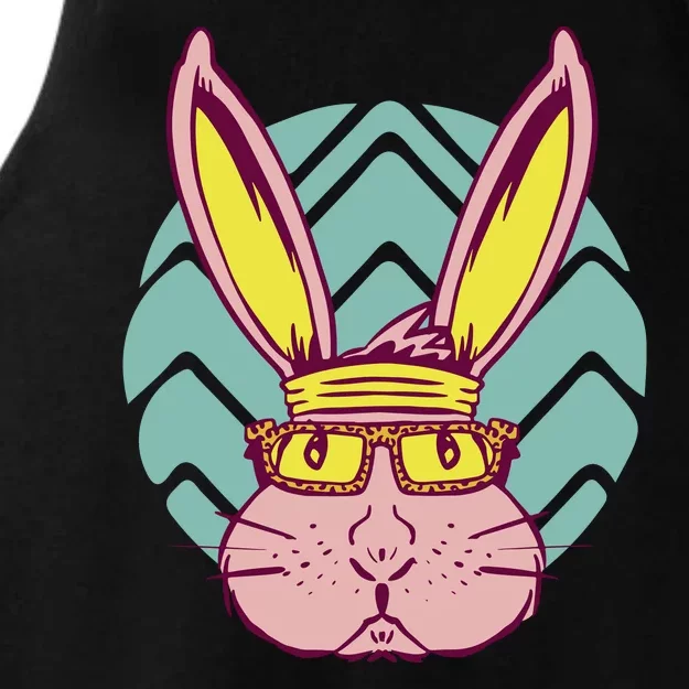 Retro Cool Easter Bunny Ladies Tri-Blend Wicking Tank