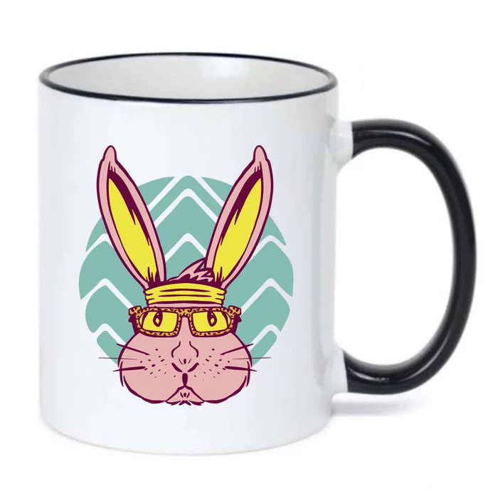 Retro Cool Easter Bunny Black Color Changing Mug