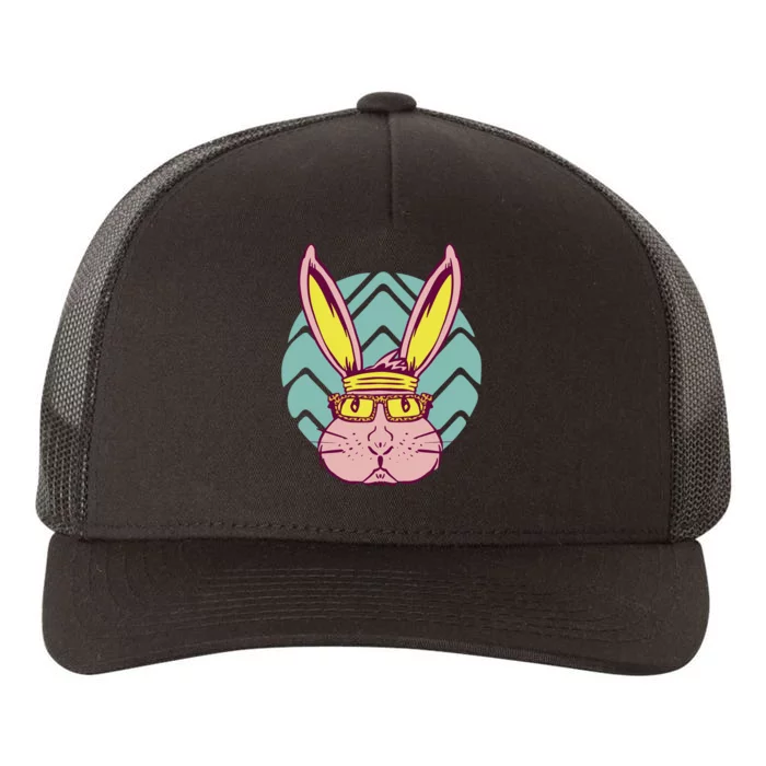 Retro Cool Easter Bunny Yupoong Adult 5-Panel Trucker Hat