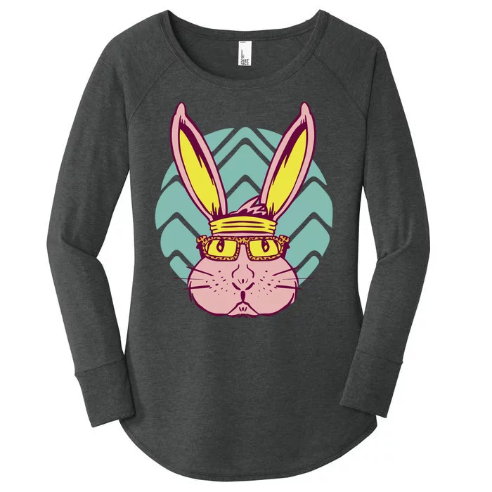 Retro Cool Easter Bunny Women's Perfect Tri Tunic Long Sleeve Shirt