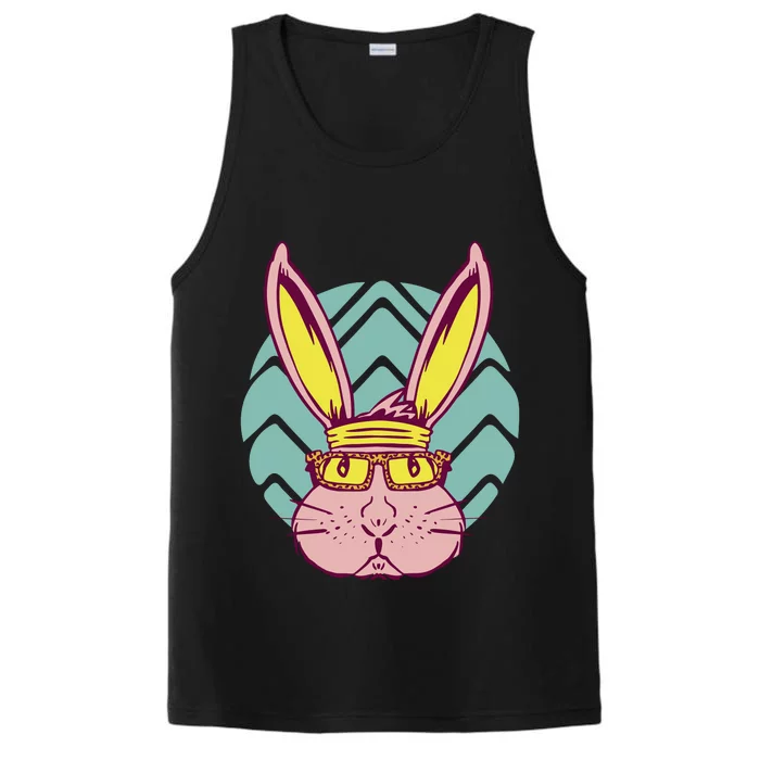 Retro Cool Easter Bunny Performance Tank