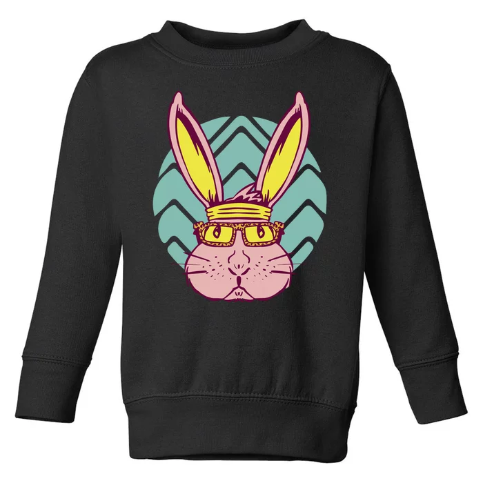 Retro Cool Easter Bunny Toddler Sweatshirt