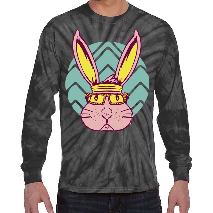 Retro Cool Easter Bunny Tie-Dye Long Sleeve Shirt