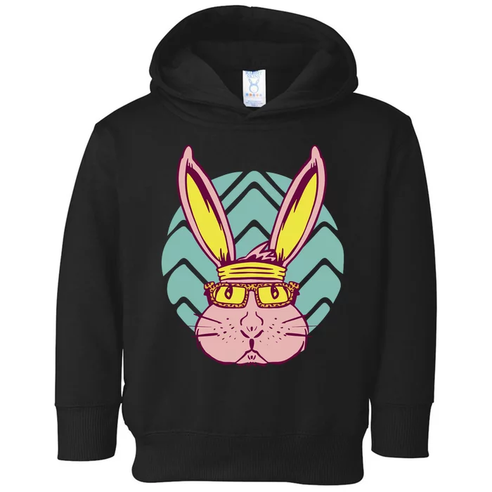 Retro Cool Easter Bunny Toddler Hoodie