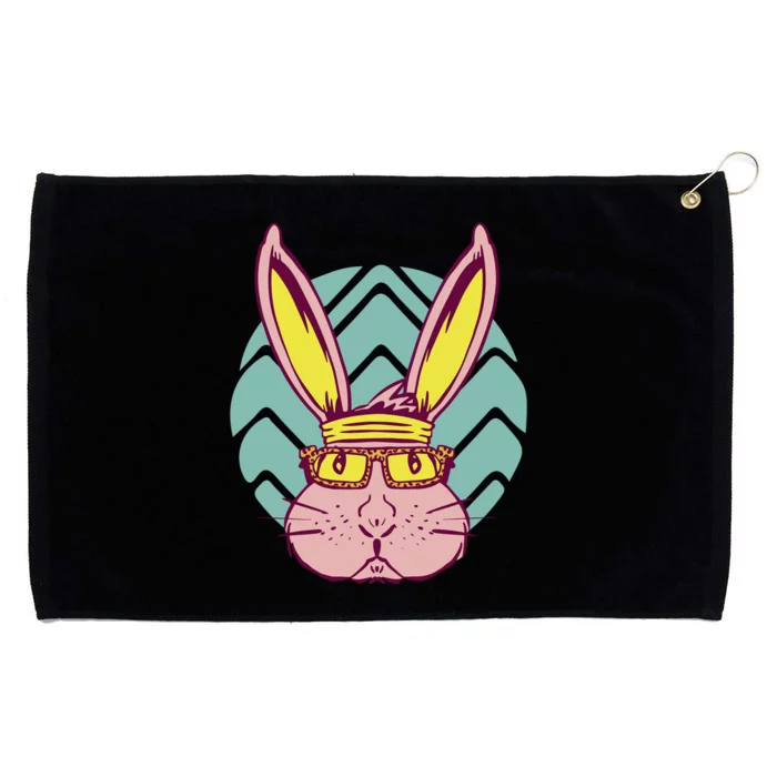 Retro Cool Easter Bunny Grommeted Golf Towel