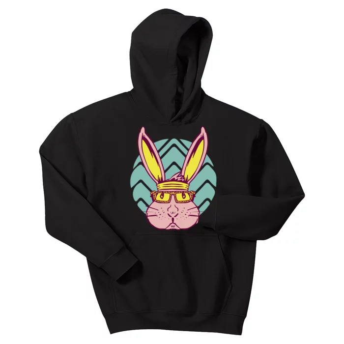 Retro Cool Easter Bunny Kids Hoodie