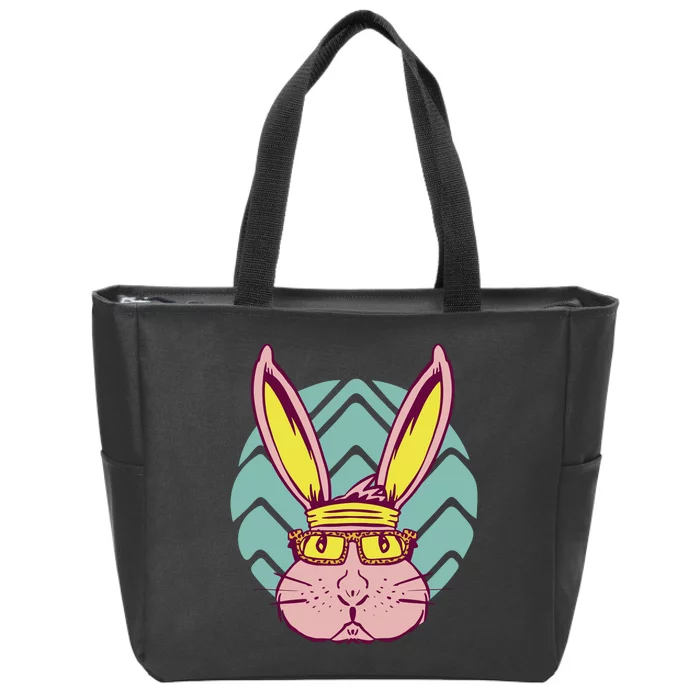 Retro Cool Easter Bunny Zip Tote Bag