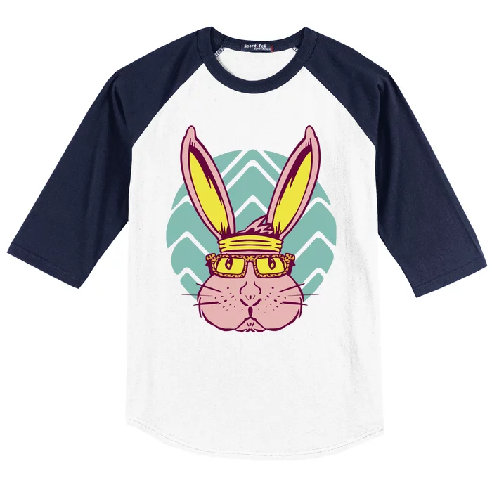 Retro Cool Easter Bunny Baseball Sleeve Shirt