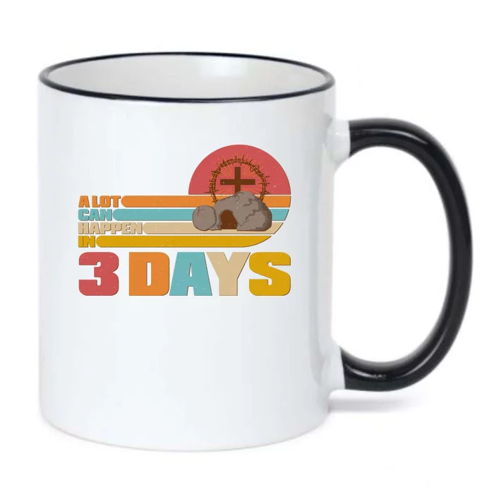 Retro Celebrate Easter A Lot Can Happen In 3 Days Black Color Changing Mug