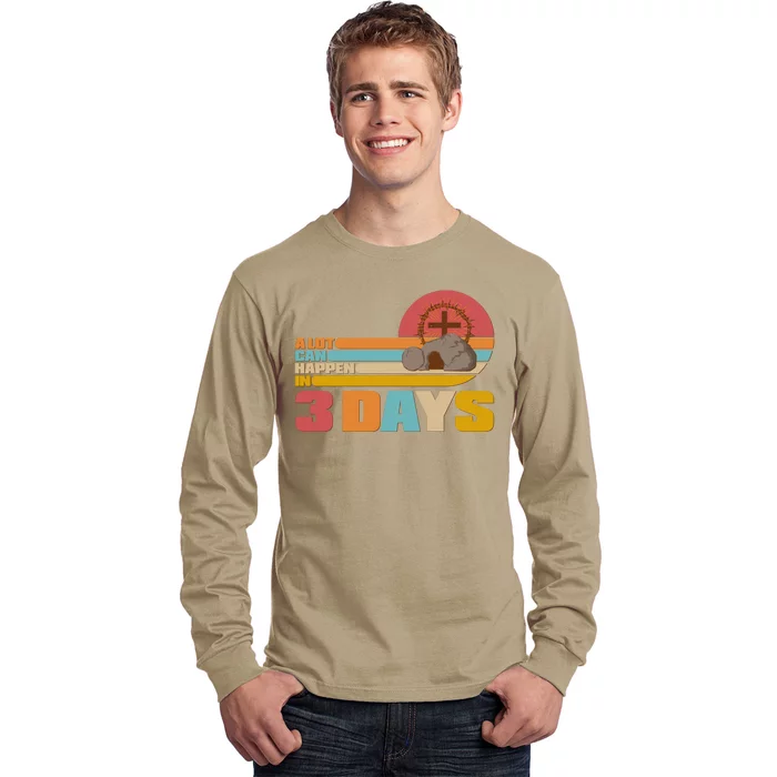 Retro Celebrate Easter A Lot Can Happen In 3 Days Long Sleeve Shirt