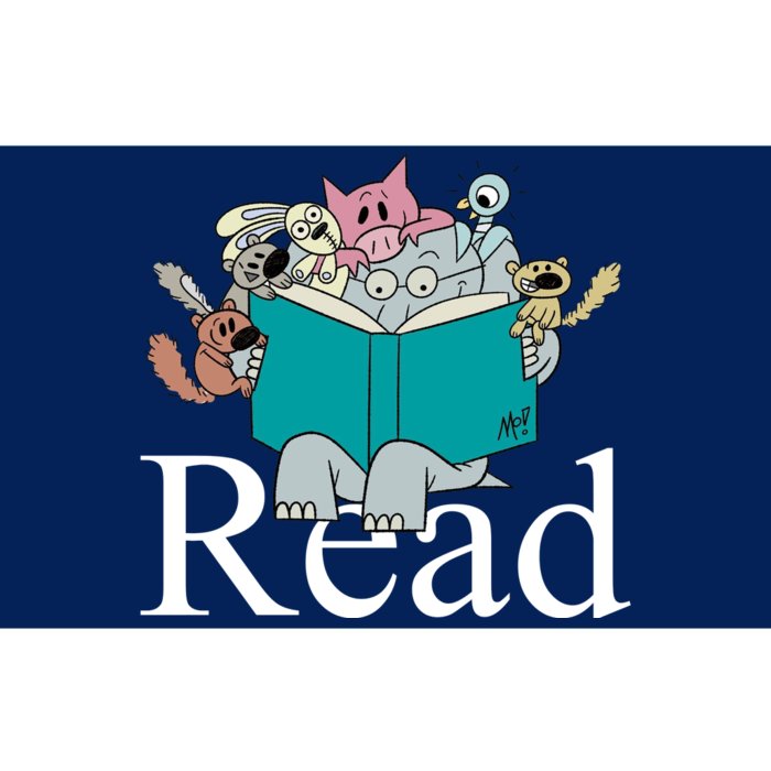 Read Cute Elephant Book Lover Gift Bumper Sticker