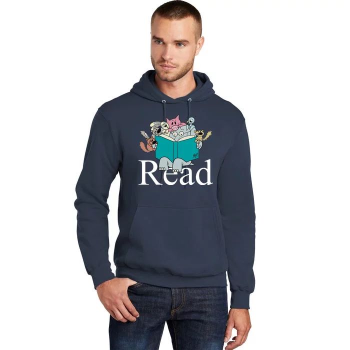 Read Cute Elephant Book Lover Gift Tall Hoodie