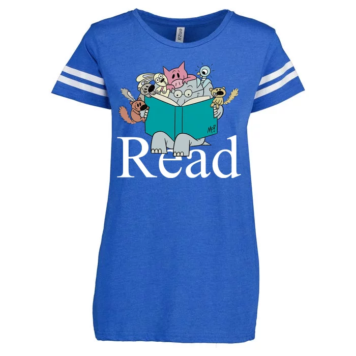 Read Cute Elephant Book Lover Gift Enza Ladies Jersey Football T-Shirt