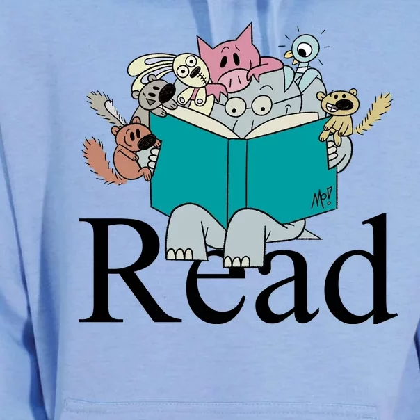 Read Cute Elephant Book Lover Gift Unisex Surf Hoodie