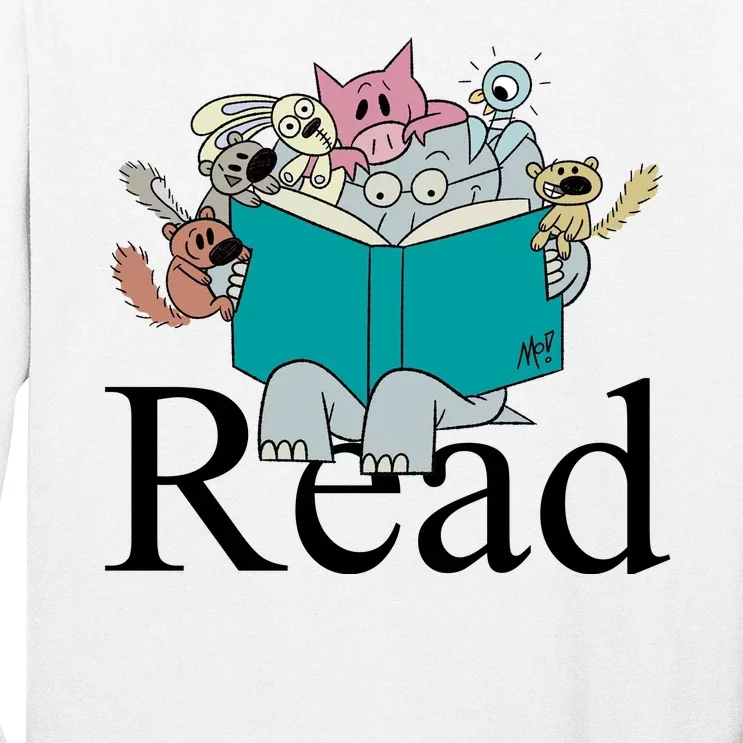 Read Cute Elephant Book Lover Gift Long Sleeve Shirt