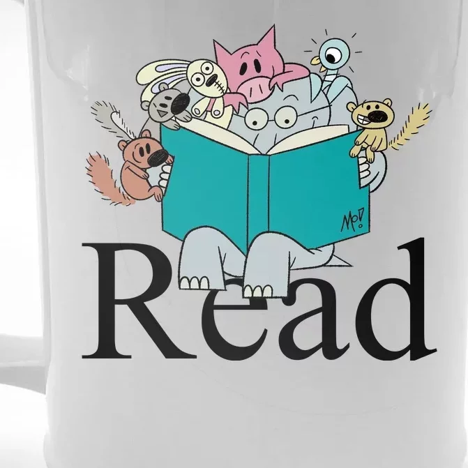 Read Cute Elephant Book Lover Gift Front & Back Beer Stein