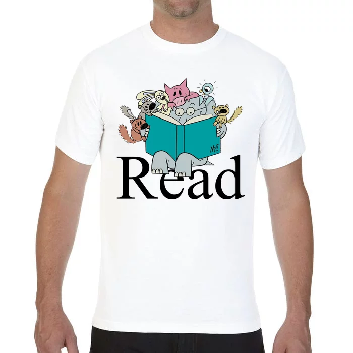 Read Cute Elephant Book Lover Gift Comfort Colors T-Shirt