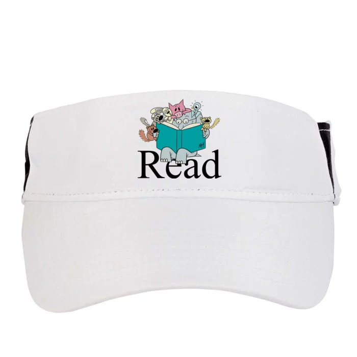 Read Cute Elephant Book Lover Gift Adult Drive Performance Visor