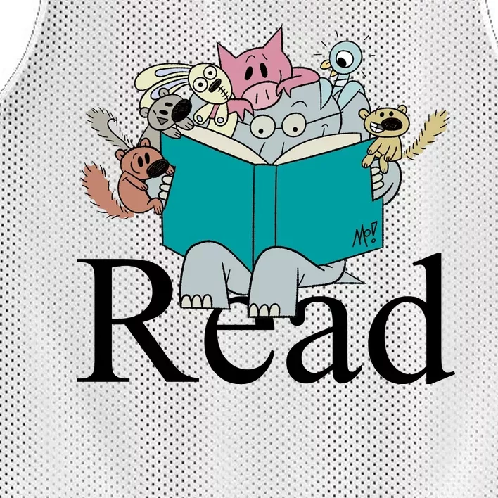 Read Cute Elephant Book Lover Gift Mesh Reversible Basketball Jersey Tank