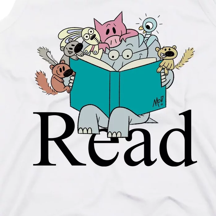 Read Cute Elephant Book Lover Gift Tank Top