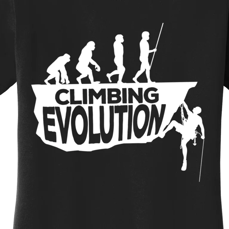 Rock Climbing Evolution Funny Climber Hiker Boulderer Cute Gift Women's T-Shirt