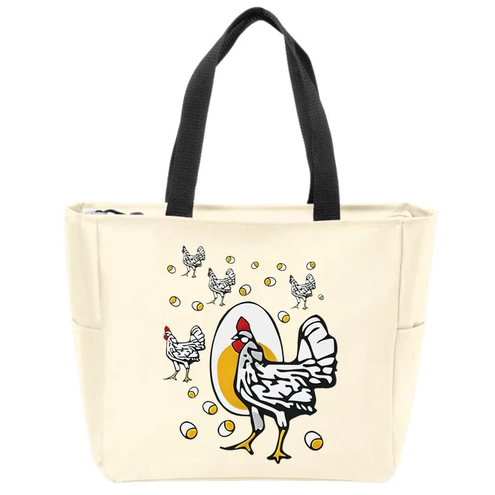 Roseanne Chicken Funny Roseanne Rooster And Egg Zip Tote Bag