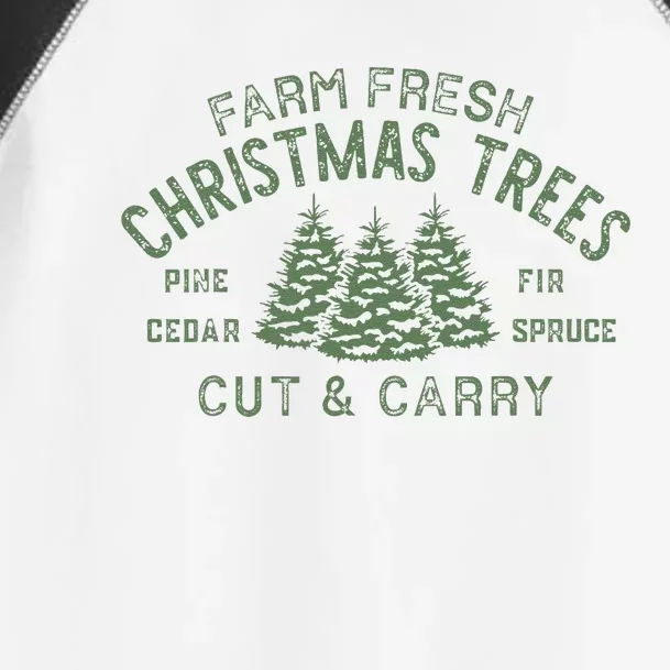 Retro Classic Farm Fresh Christmas Trees Cut And Carry Xmas Toddler Fine Jersey T-Shirt