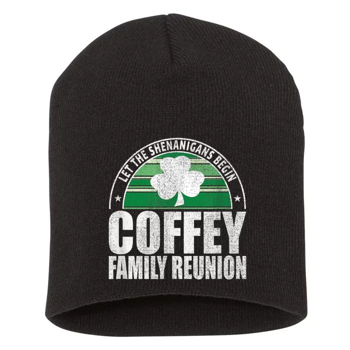 Retro Coffey Family Reunion Funny Irish Short Acrylic Beanie