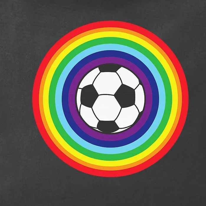 Rainbow Circle Football For Soccer Lover Best Sports Pride Zip Tote Bag