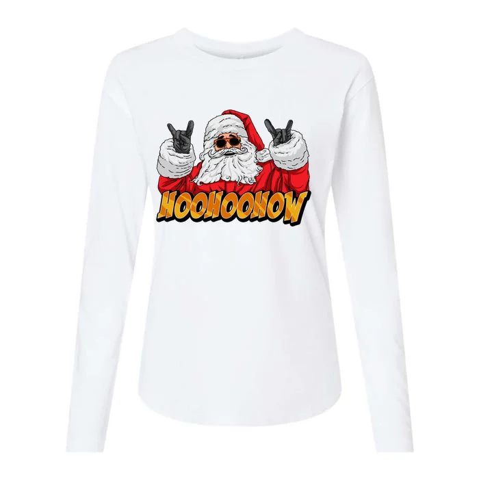 Rockin Christmas Funny Rocker Santa Great Gift Womens Cotton Relaxed Long Sleeve T-Shirt