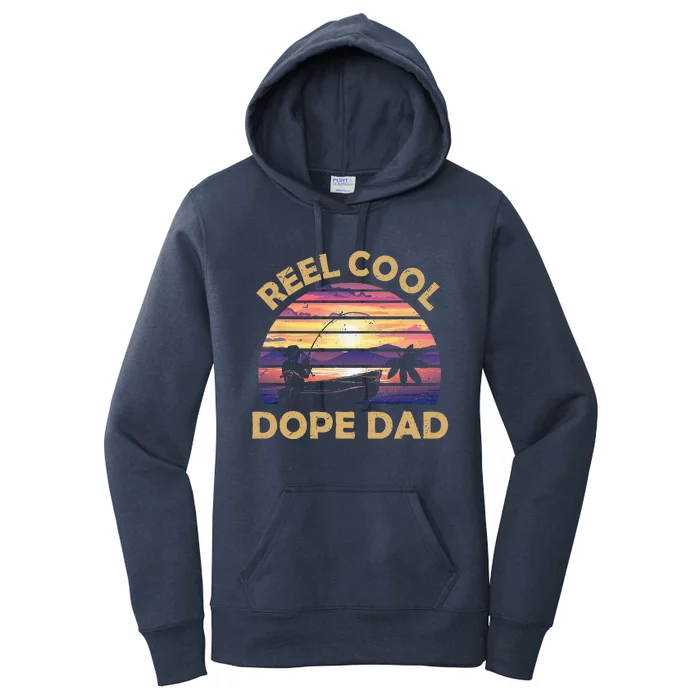 Reel Cool Father Day Fishing Dope Dad Weed Marijuana Stoner Women's Pullover Hoodie