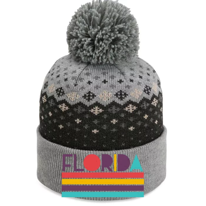 Retro Colors Florida The Baniff Cuffed Pom Beanie