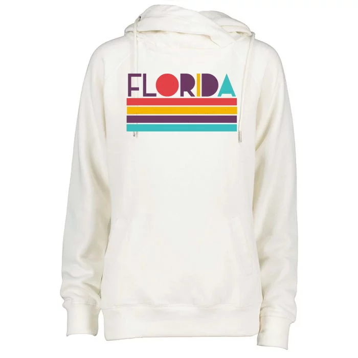 Retro Colors Florida Womens Funnel Neck Pullover Hood