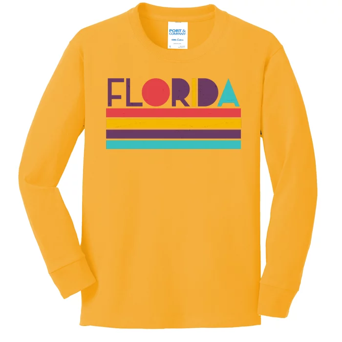 Retro Colors Florida Kids Long Sleeve Shirt