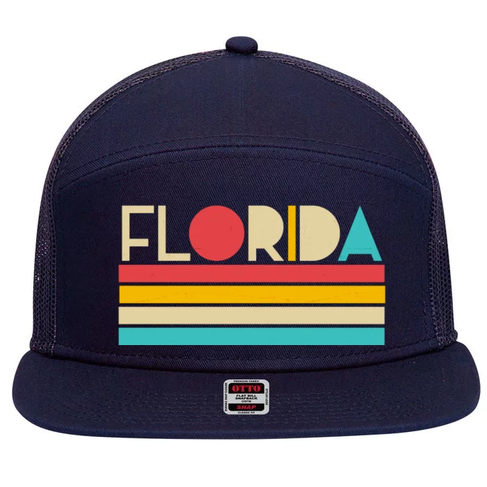 Retro Colors Florida 7 Panel Mesh Trucker Snapback Hat