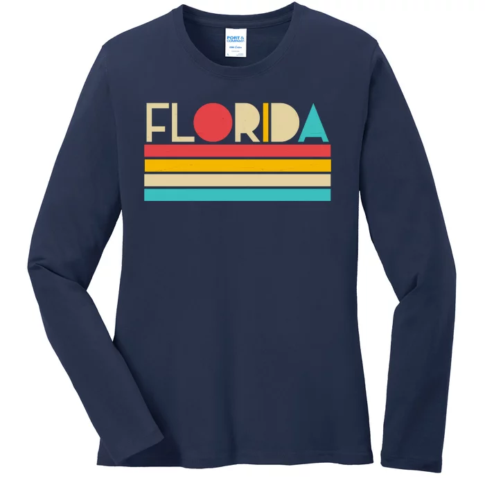 Retro Colors Florida Ladies Long Sleeve Shirt