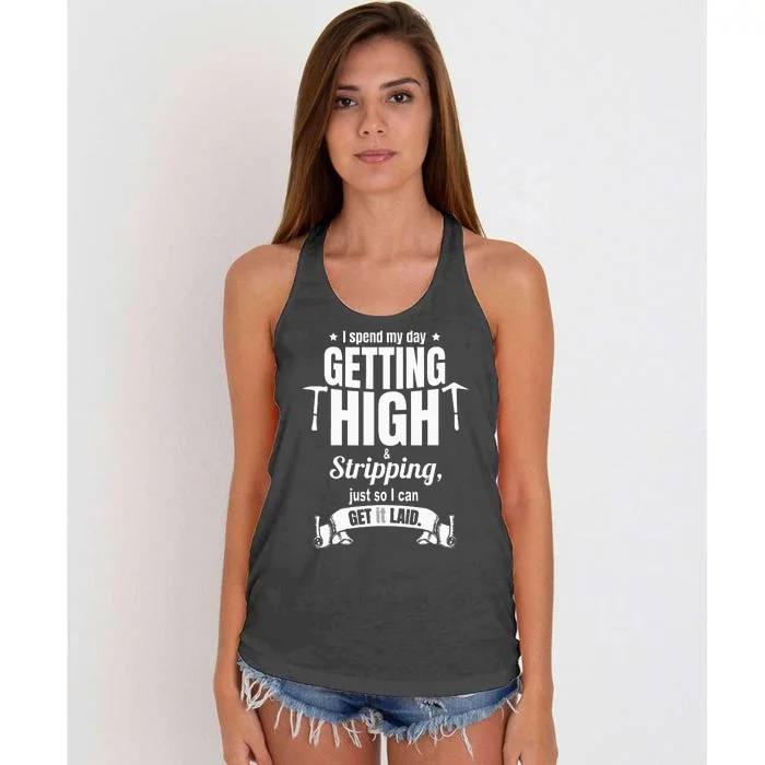 Roofing Contractor for Funny Roofer Women's Knotted Racerback Tank