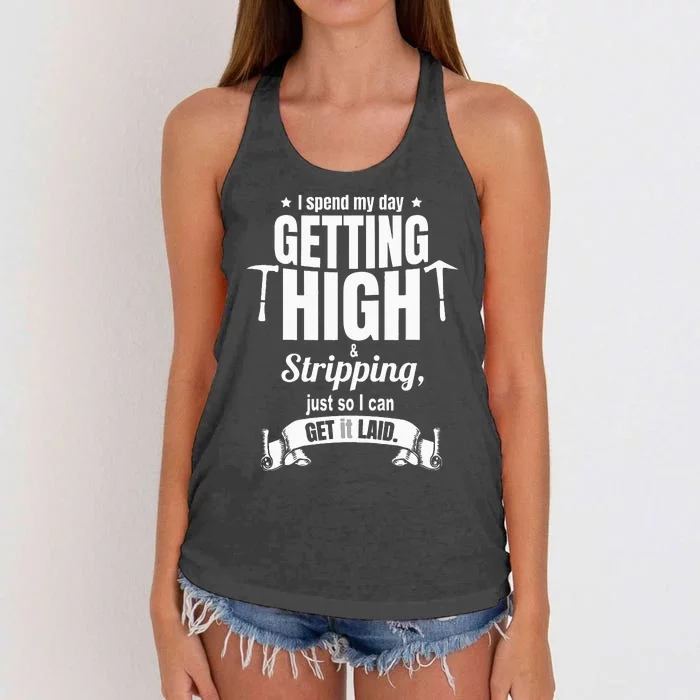 Roofing Contractor for Funny Roofer Women's Knotted Racerback Tank