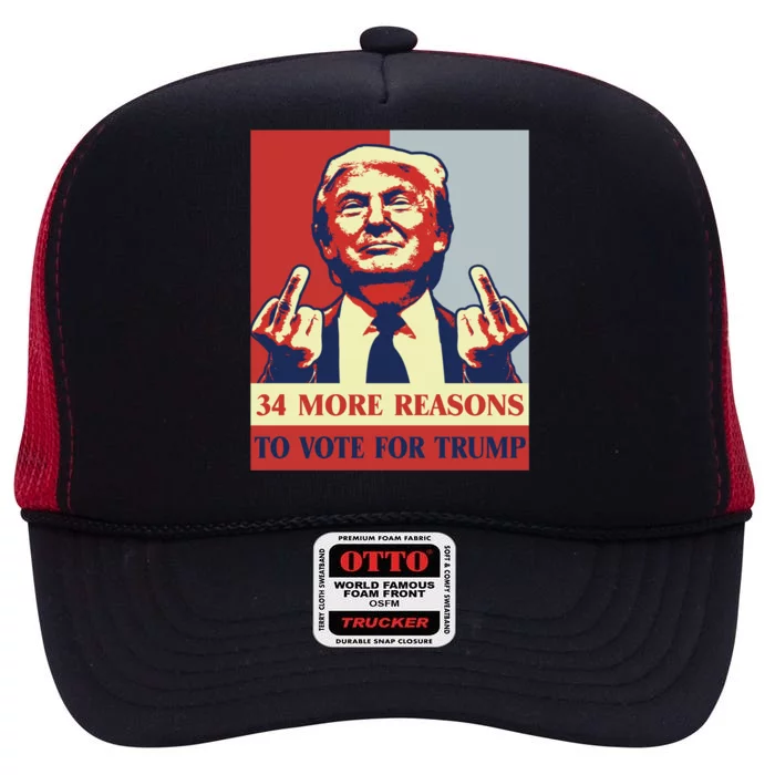 Retro Convicted Felon 34 More Reasons To Vote For Trump Meaningful Gift High Crown Mesh Trucker Hat