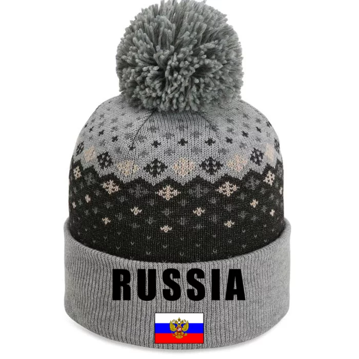 Russia Country Flag The Baniff Cuffed Pom Beanie