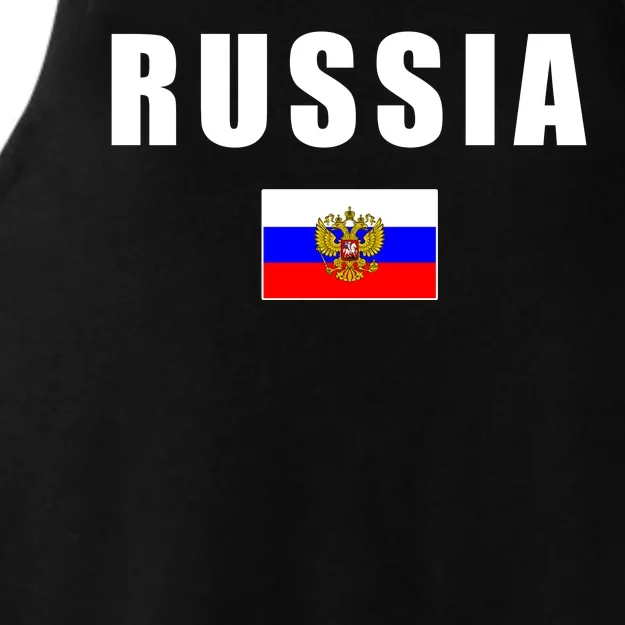 Russia Country Flag Ladies Tri-Blend Wicking Tank