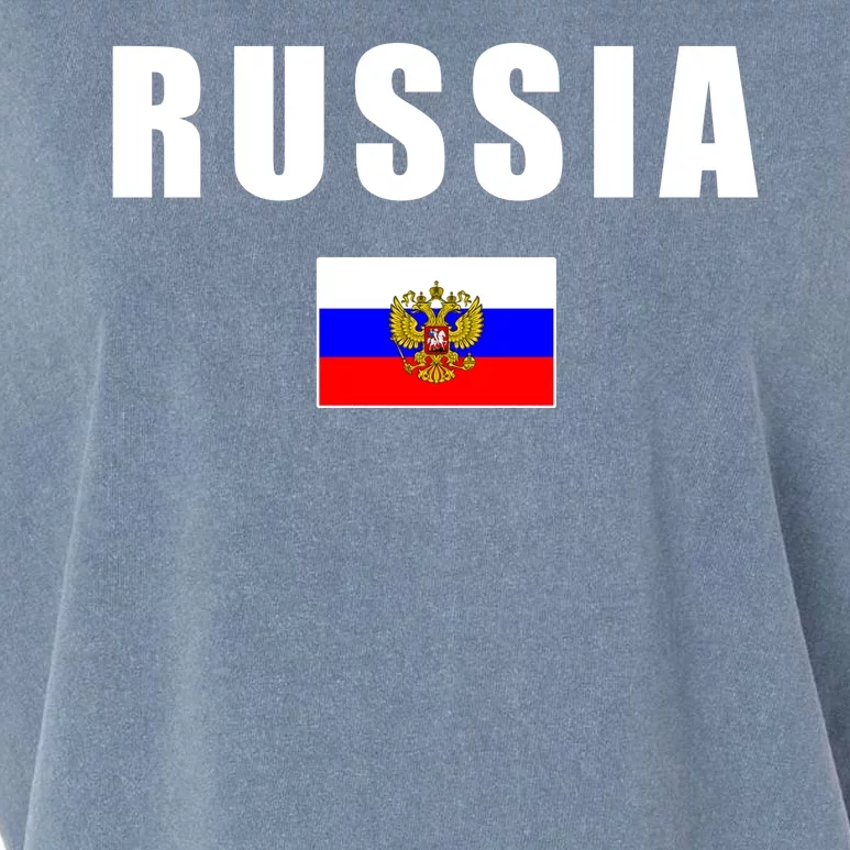 Russia Country Flag Garment-Dyed Women's Muscle Tee