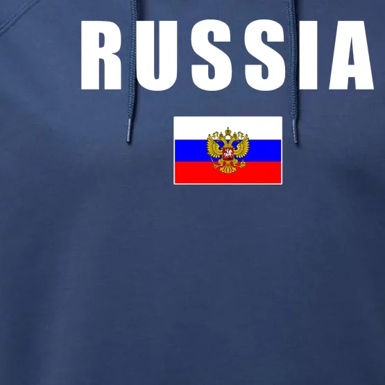 Russia Country Flag Performance Fleece Hoodie