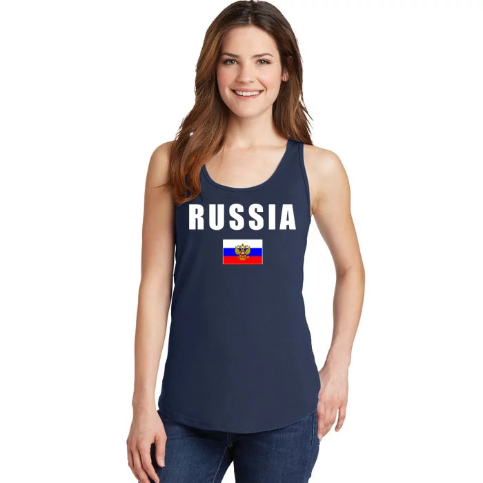 Russia Country Flag Ladies Essential Tank