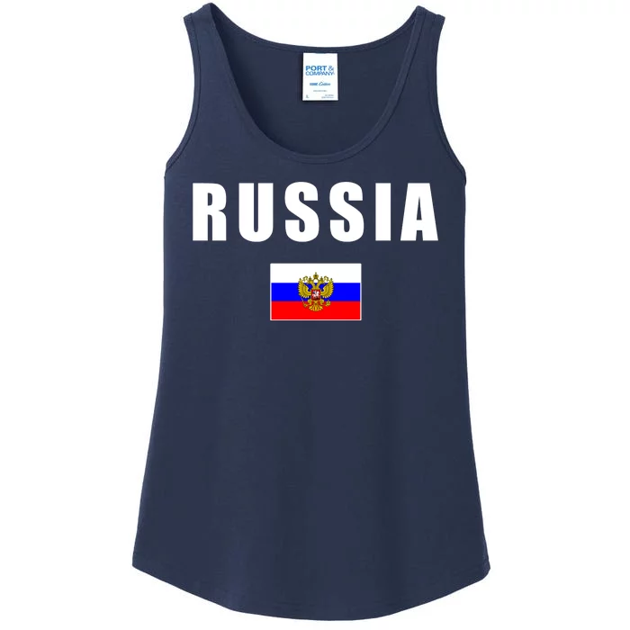 Russia Country Flag Ladies Essential Tank